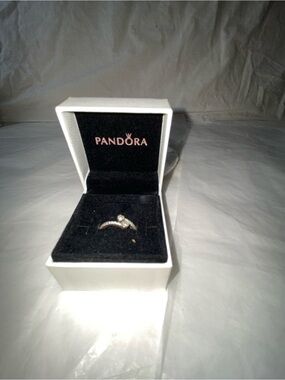 Pandora Silver Ring with Clear Stones